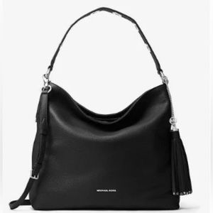 Michael Michael Kors Brooklyn Large Leather Shoulder Bag Black Studded